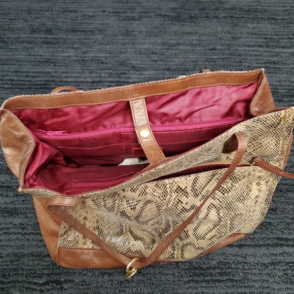Hobo International Brown Finely Tote Autumn Python Bag - Picture 6 of 9